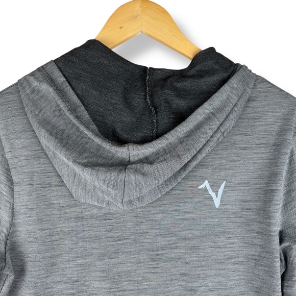 Voormi Hoodie Womens Medium Gray River Run Long Sleeve Base Layer Wool Blend Top - Picture 5 of 16